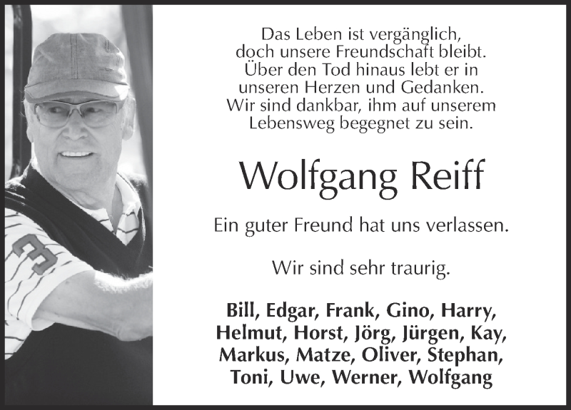  Traueranzeige für Wolfgang Reiff vom 04.08.2018 aus Metzinger-Uracher Volksblatt