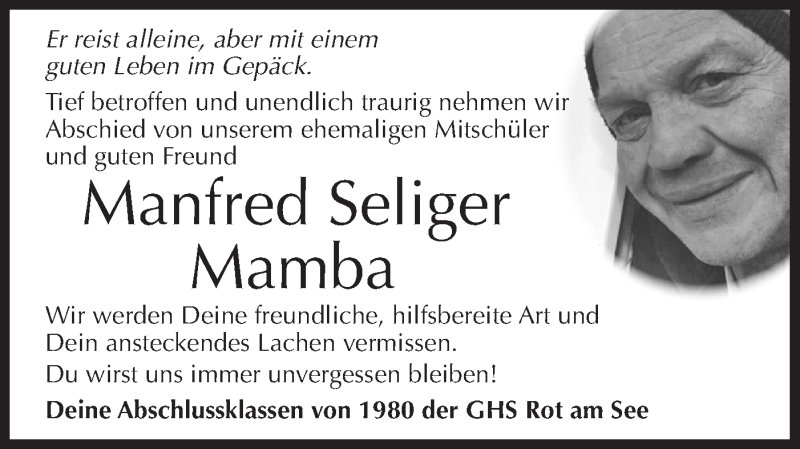  Traueranzeige für Manfred Seliger vom 16.06.2021 aus Hohenloher Tagblatt