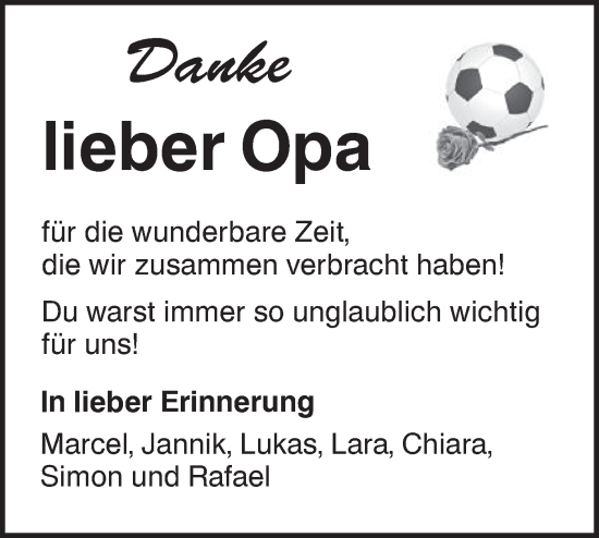 Traueranzeige von Opa  von Alb-Bote/Metzinger-Uracher Volksblatt